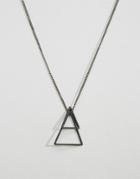 Icon Brand Geometric Necklace In Black - Black