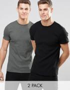 Asos Extreme Muscle T-shirt In Rib 2 Pack - Multi