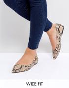 Asos Latch Wide Fit Pointed Ballet Flats - Multi