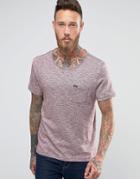 Lee Slub Pocket Melange T-shirt Maroon - Red