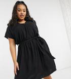 New Look Curve Belted Dress In Black