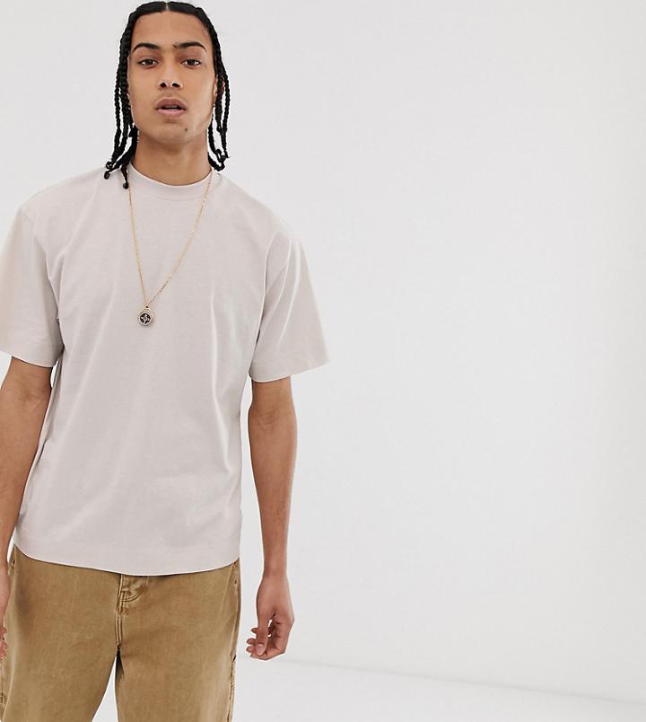 Collusion T-shirt In Pale Gray