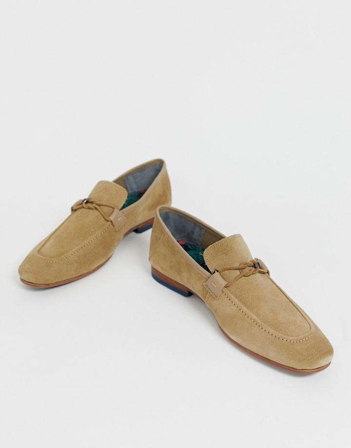 Ted Baker Siblac Loafers In Beige Suede