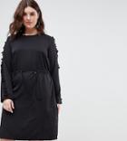 Junarose Frill Sleeve Woven Dress - Black