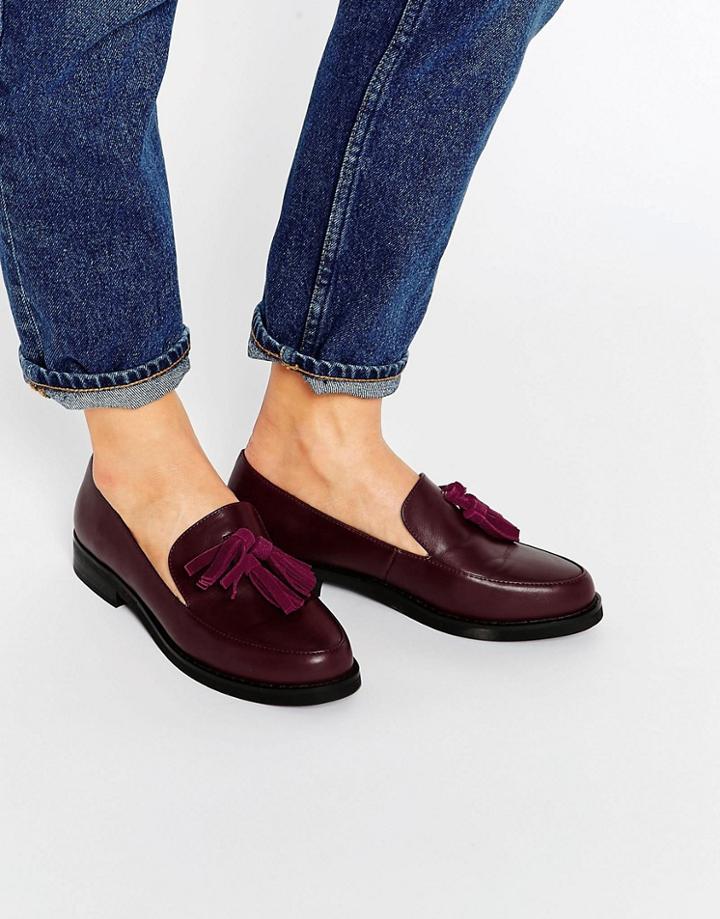 London Rebel Tassle Loafers - Red