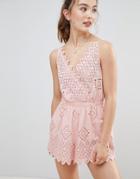 Seafolly Broderie Beach Romper-pink