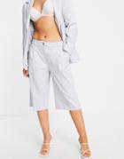 Selected Femme Wide Leg Shorts In Light Gray - Part Of A Set-grey