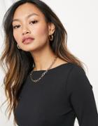 Vero Moda 3/4 Sleeve T-shirt In Black