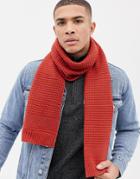 Ted Baker Auscarf Scarf In Textured Knit - Orange