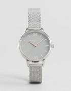 Olivia Burton Ob16md95 Gray Dial Mesh Bracelet In Silver - Silver