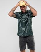 Asos Festival T-shirt With All-over Sequins - Multi