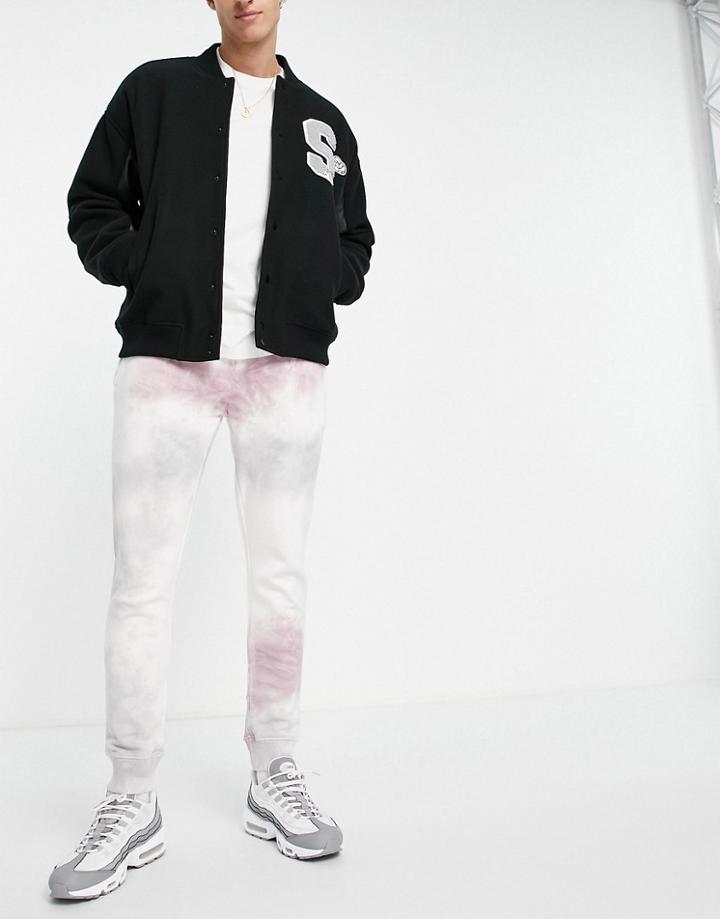 Topman Tie Dye Sweatpants In Lilac - Part Of A Set-purple
