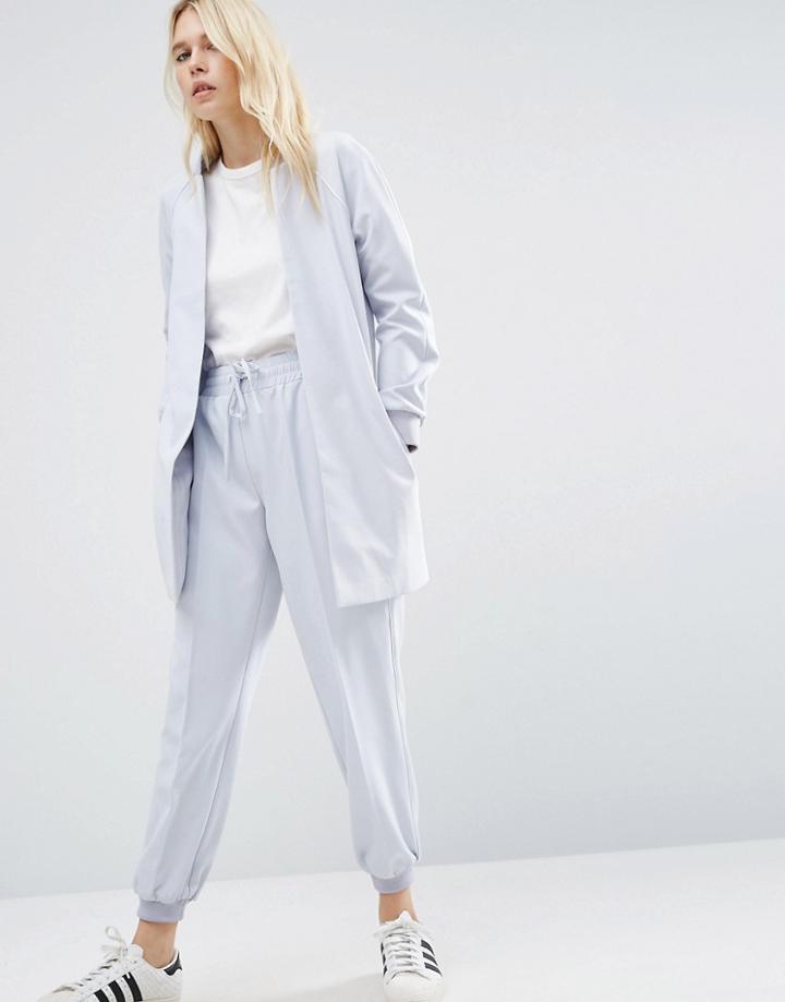 Asos Formal Jogger With Cuff Detail Co-ord - Silver