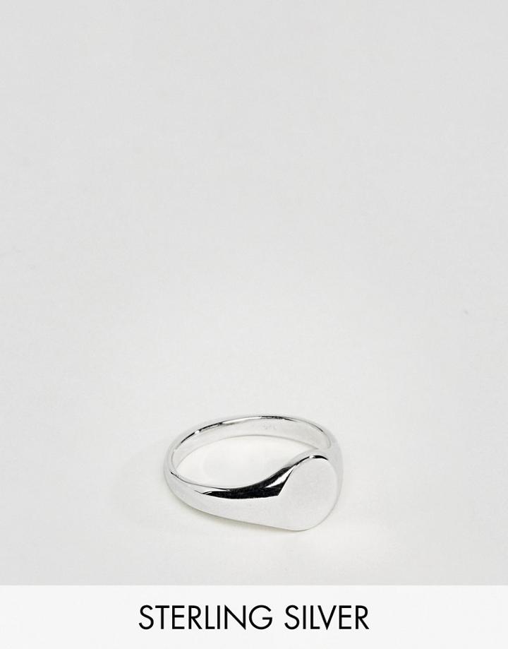 Designb Signet Ring In Sterling Silver Exclusive To Asos - Silver