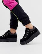 Skechers 5eye Hiker Boot In Black Nubuck Leather