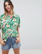 Asos Design Shirt In Spot Hawaiian - Multi
