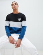 Hype Sweatshirt With Cut And Sew Panel - Blue