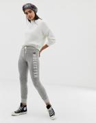 Hollister Cozy Skinny Joggers With Large Logo - Gray