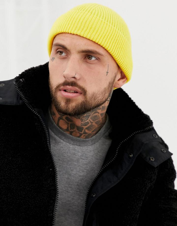 7x Fishermans Beanie In Mustard - Yellow