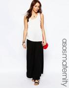 Asos Maternity Maxi Skirt With Button Side - Black