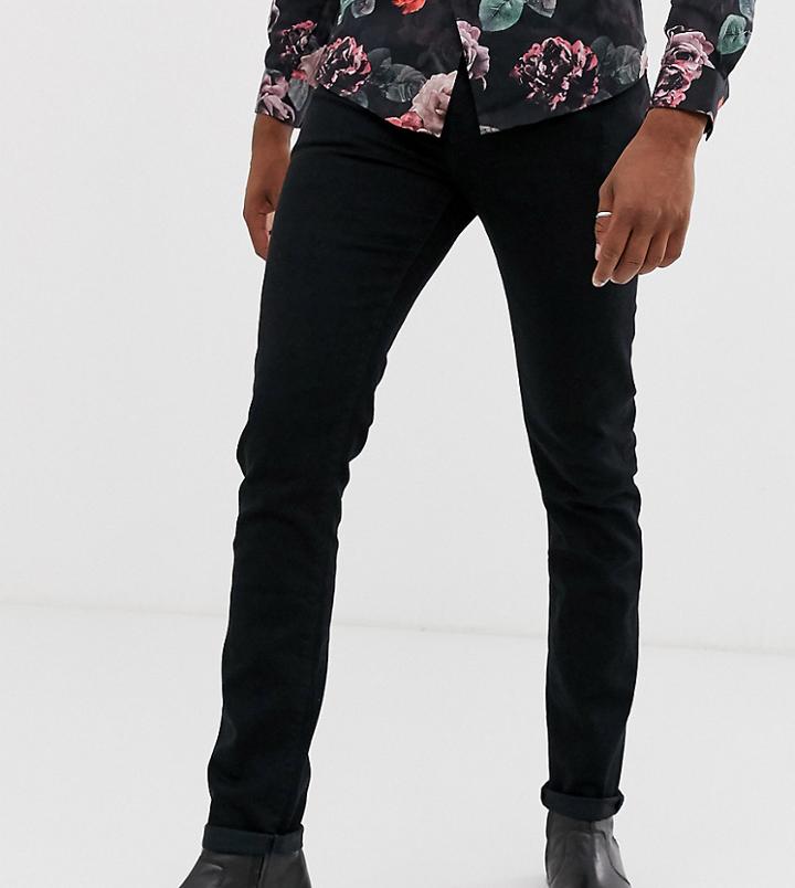 Asos Design Tall 12.5oz Skinny Jeans In Black