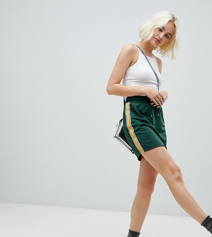 Monki Two-piece Mini Skirt With Side Stripe In Dark Green