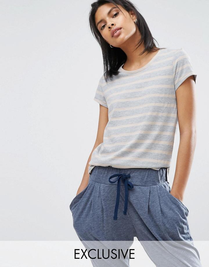 Nocozo Tonal Stripe Jersey Top - White
