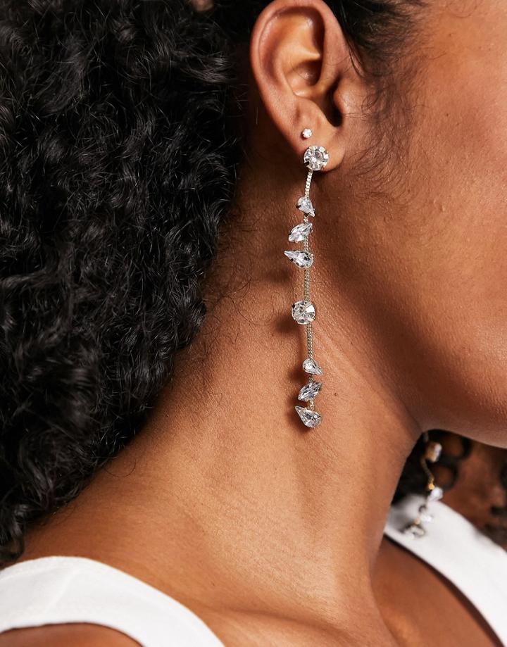 Pieces Crystal Drop Earrings In Gold
