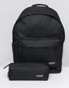 Nicce Logo Backpack In Black With Pencilcase Set - Black