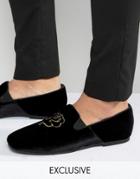 Hudson London Exclusive To Asos Velvet Loafers - Black