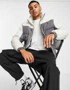 Selected Homme Puffer Jacket In Gray-grey