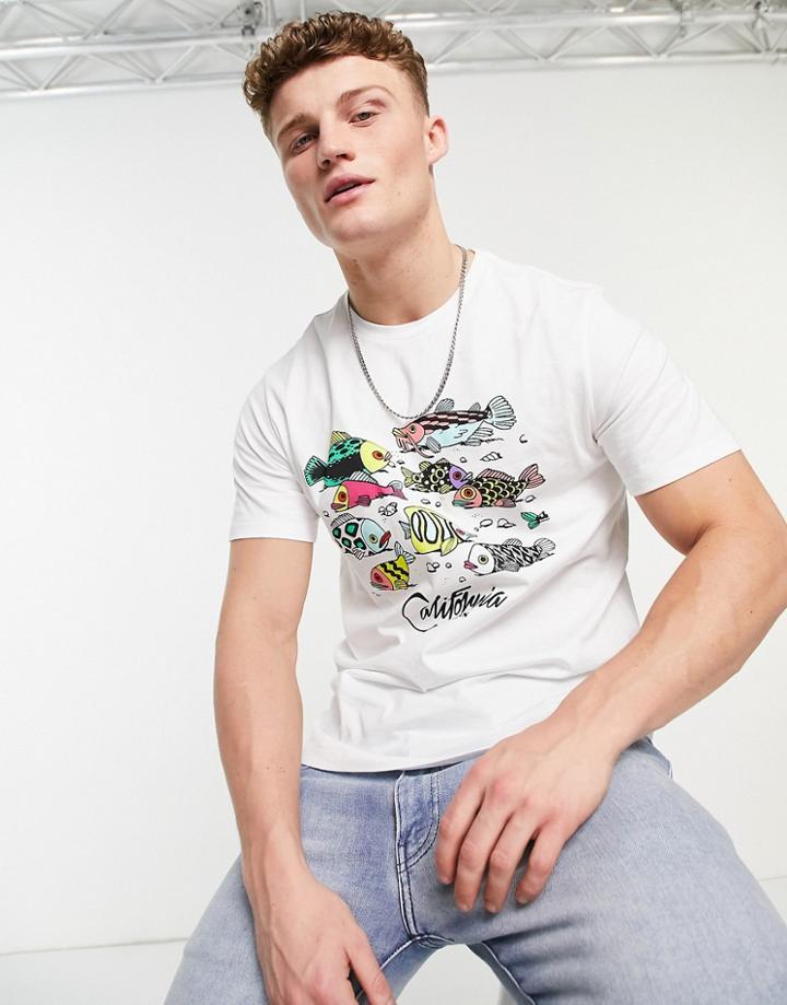 Levi's California Fish Print T-shirt In White