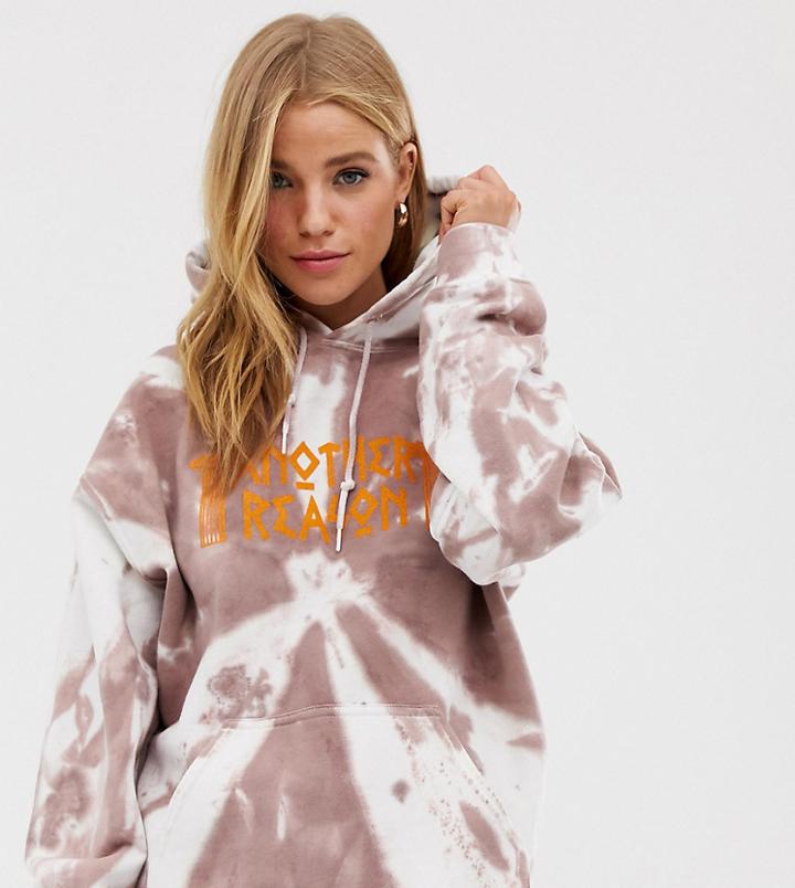 Another Reason Oversized Marble Logo Hoodie-purple