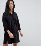 Asos Petite Cotton Shirt Dress - Black