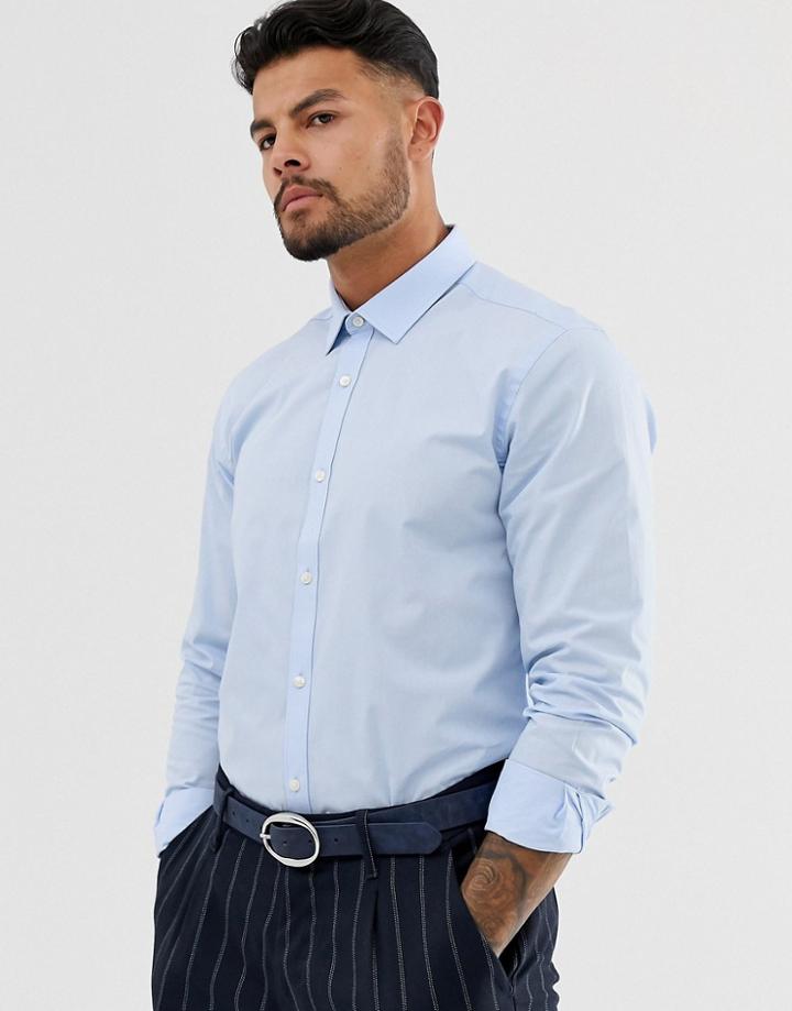 Harry Brown Slim Fit Poplin Shirt-blues