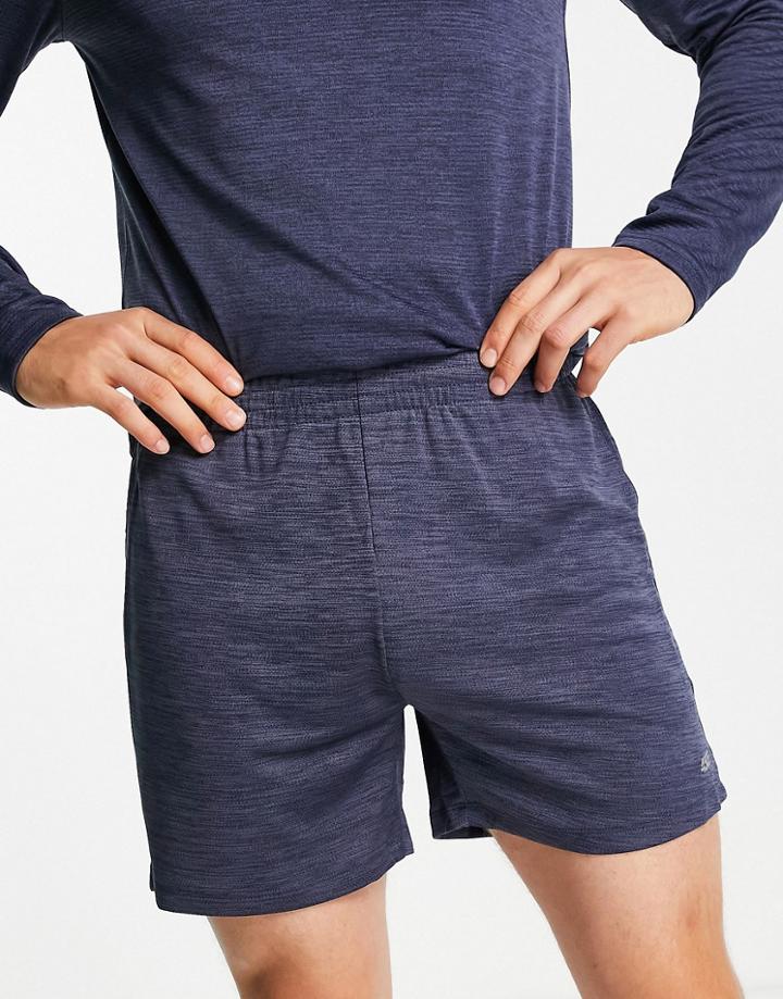 Asos 4505 Icon Training Jersey Shorts In Blue Heather-blues
