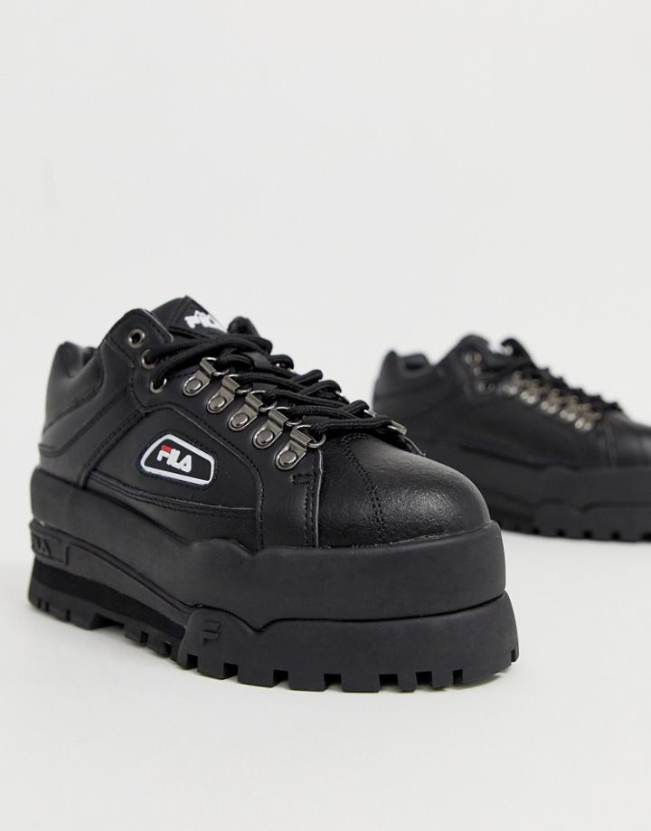 Fila Black Trailblazer Wedge Sneakers - Black
