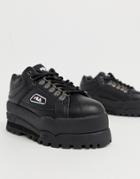 Fila Black Trailblazer Wedge Sneakers - Black