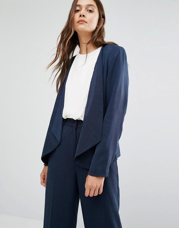 Selected Dusa Blazer With Zip Pockets - Navy