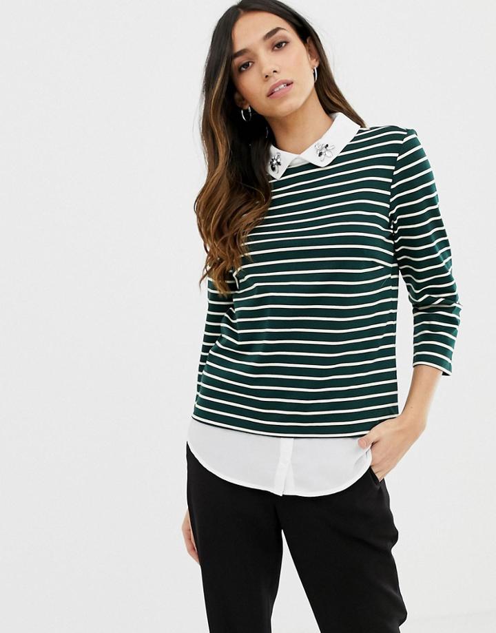 Vila 2-in-1 Shirt And Stripe Top - Multi