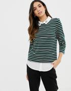 Vila 2-in-1 Shirt And Stripe Top - Multi
