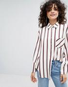 Evidnt Tie Waist Shirt With Wide Cuffs - White