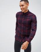 French Connection Large Over Check Shirt-red