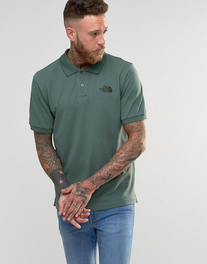 The North Face Polo Shirt With Tnf Logo In Green - Green