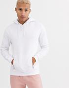 Asos Design Hoodie In White With Silver Zip Pockets