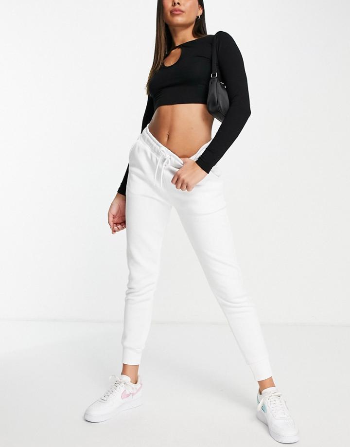 Na-kd Organic Cotton Logo Print Sweatpants In White