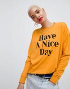Tommy Jeans Slogan Have A Nice Day T-shirt - Yellow