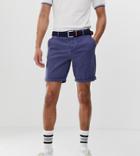 Asos Design Tall Slim Chino Shorts In Washed Blue - Blue