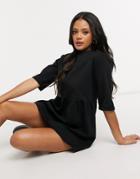 Street Collective Drop Waist Mini Dress In Black