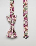 Asos Design Floral Bow Tie - Pink